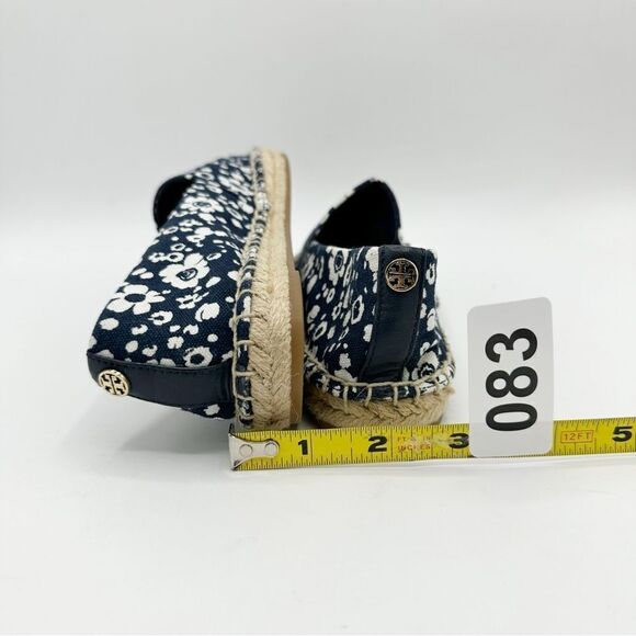 Tory Burch Risa Navy Blue Floral Print Slip-On Flat Espadrilles Sz 6M - Picture 13 of 13